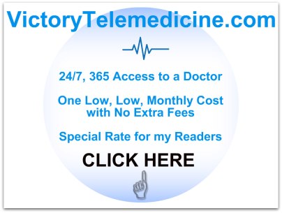 victory telemedicine ad white and blue